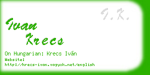ivan krecs business card
